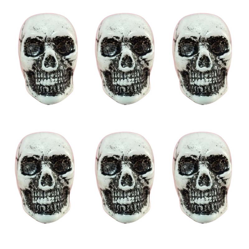 Kit 6 caveiras de plástico