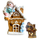 Casinha De Natal De Led - Boneco de Neve - Papai Noel