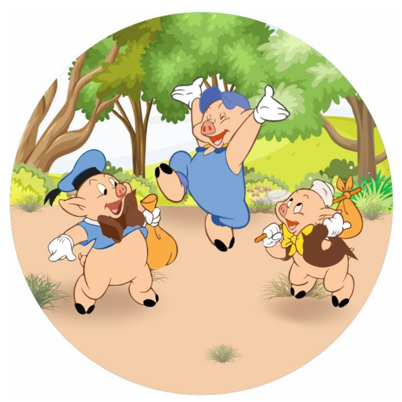 Painel 3 Porquinhos de Tecido 50cm