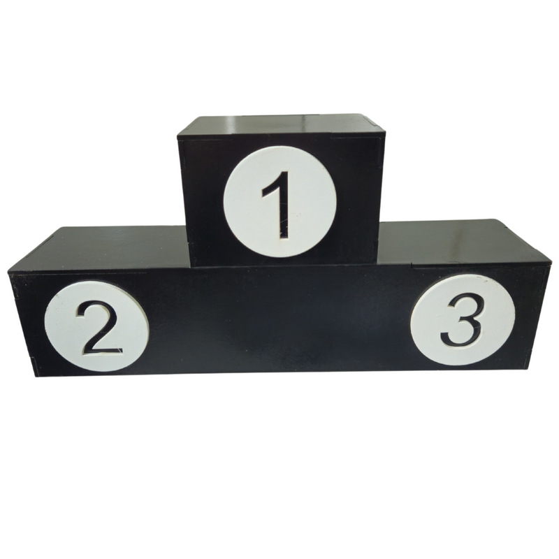 pódio de primeiro segundo e terceiro lugar 15x30cm