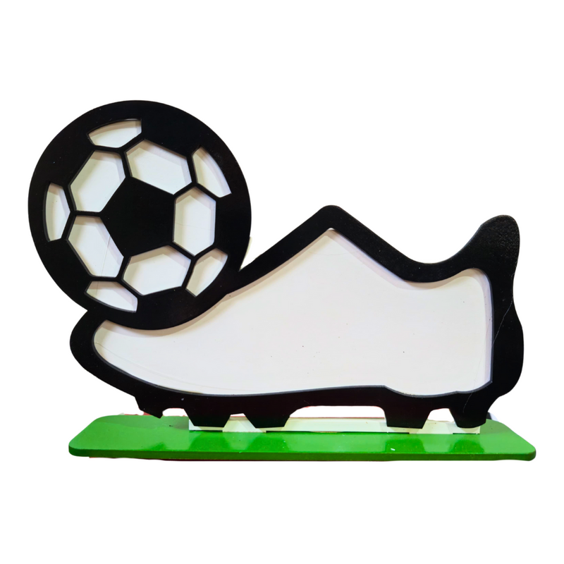 Display Chuteira Branca com Bola - MDF