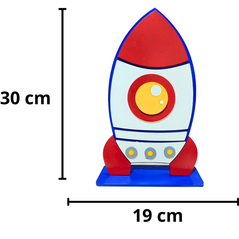 Foguete Display MDF 30x19cm