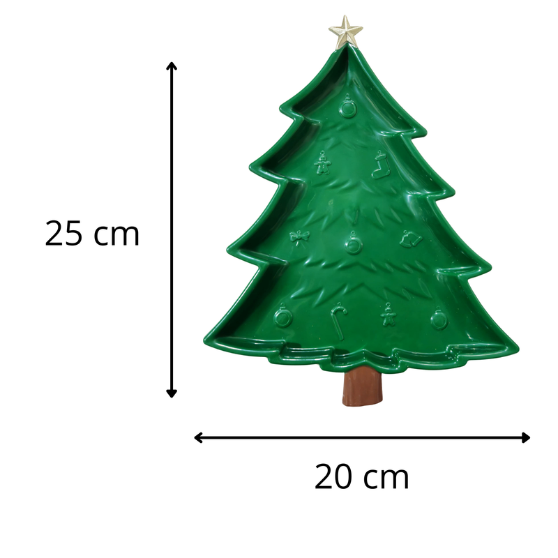 Bandeja Árvore de Natal Plástico - 25x20 cm