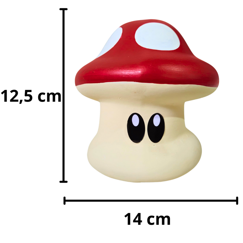 Cogumelo Vermelho e Verde De Cerâmica 12,5x14cm