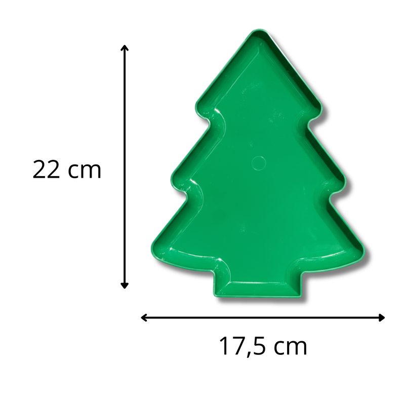 Kit 4 Bandejas Árvore de Natal – Elegância e Encanto para Sua Mesa Natalina (22x17,5 cm)