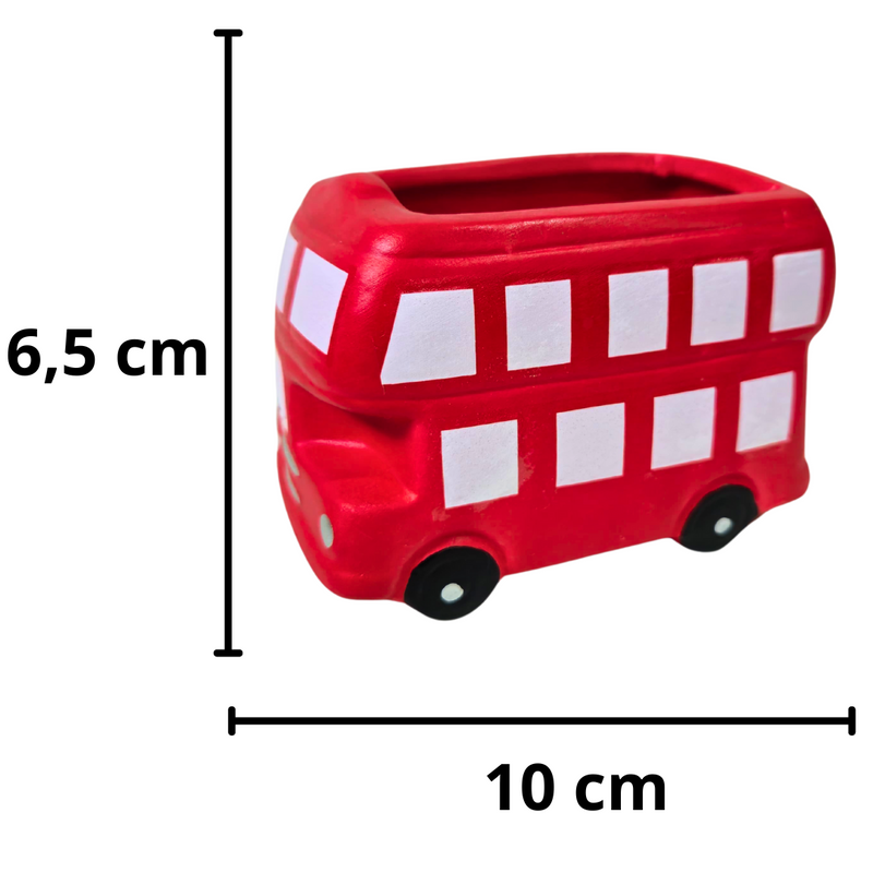 Ônibus Londres Porta Lápis Cerâmica 6,5x10cm