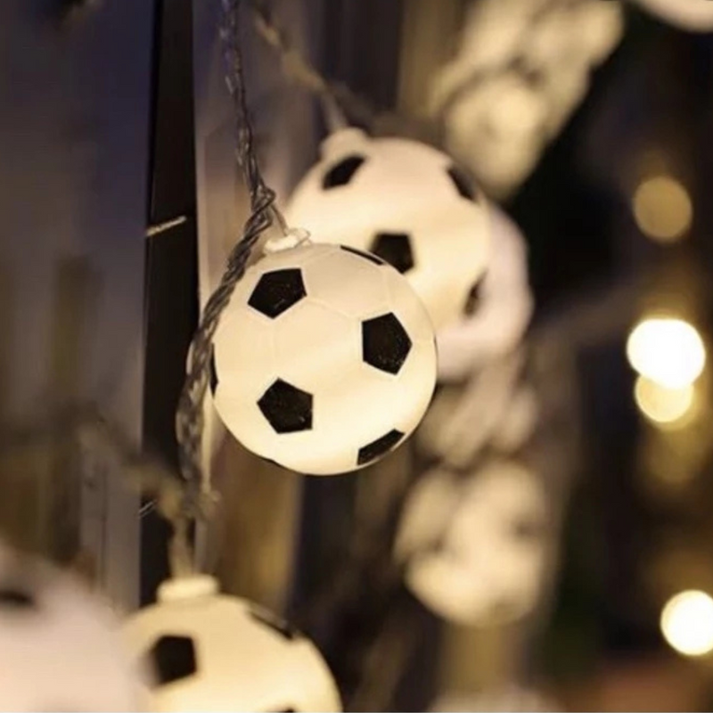 ⚽ Varal de Bolas de Futebol de LED - 5 cm cada ✨