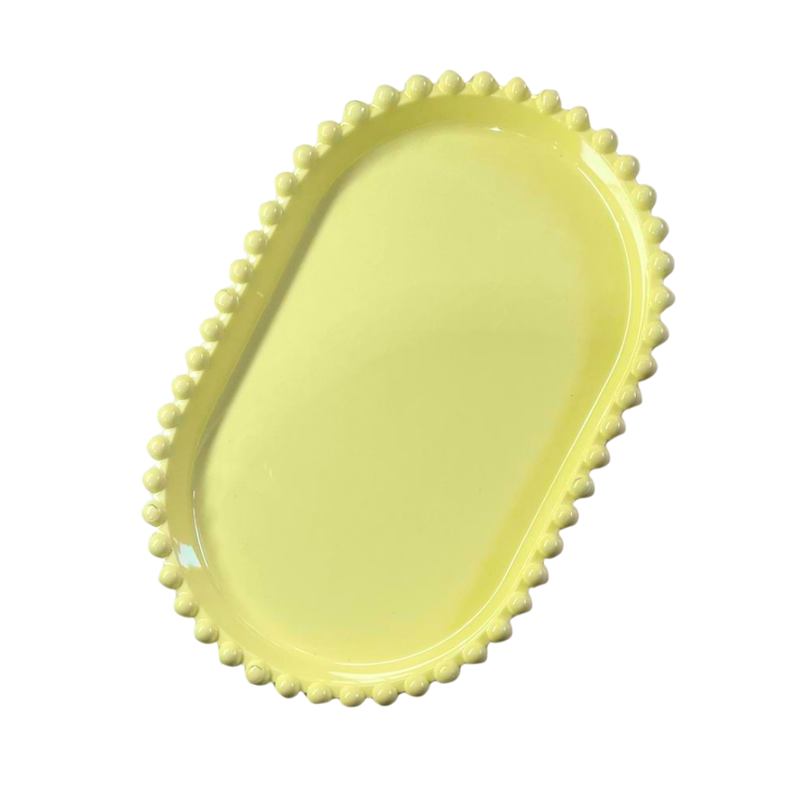 Bandeja de Plástico Borda Redonda Design Bolinhas 20x13cm