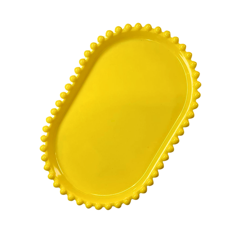 Bandeja de Plástico Borda Redonda Design Bolinhas 20x13cm