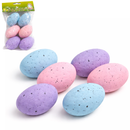 6 Ovinhos Páscoa Ovos Azul Rosa Roxo 6x4cm Cada