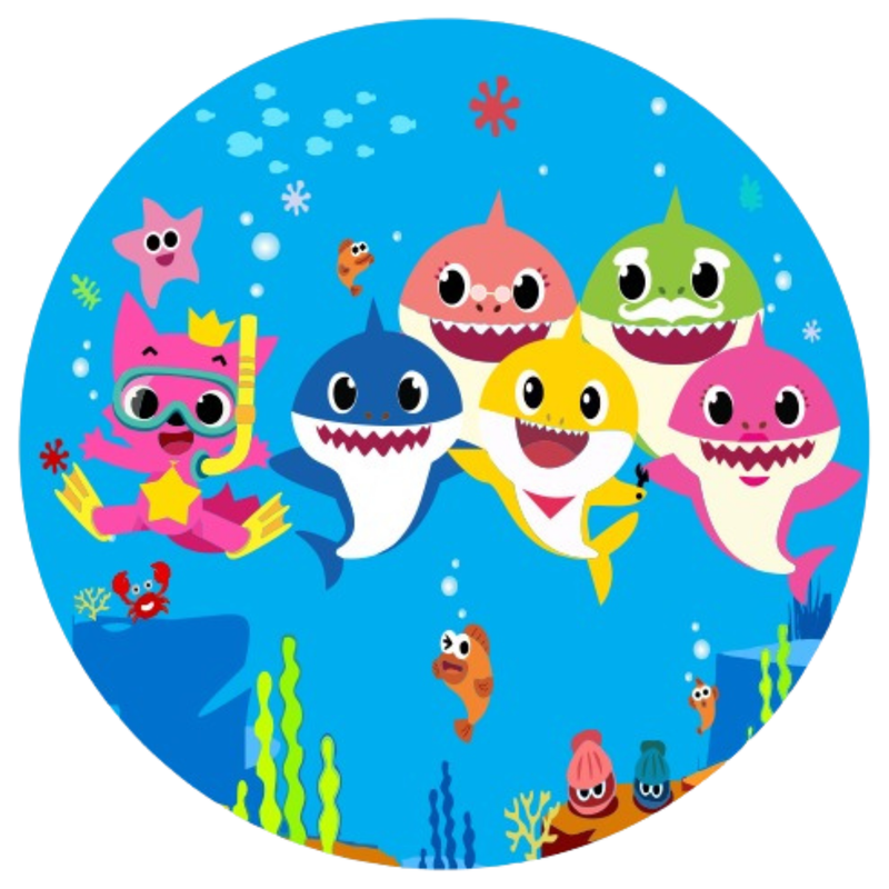 Painel Decorativo Baby Shark 50 cm – Decoração Perfeita para Festas Infantis