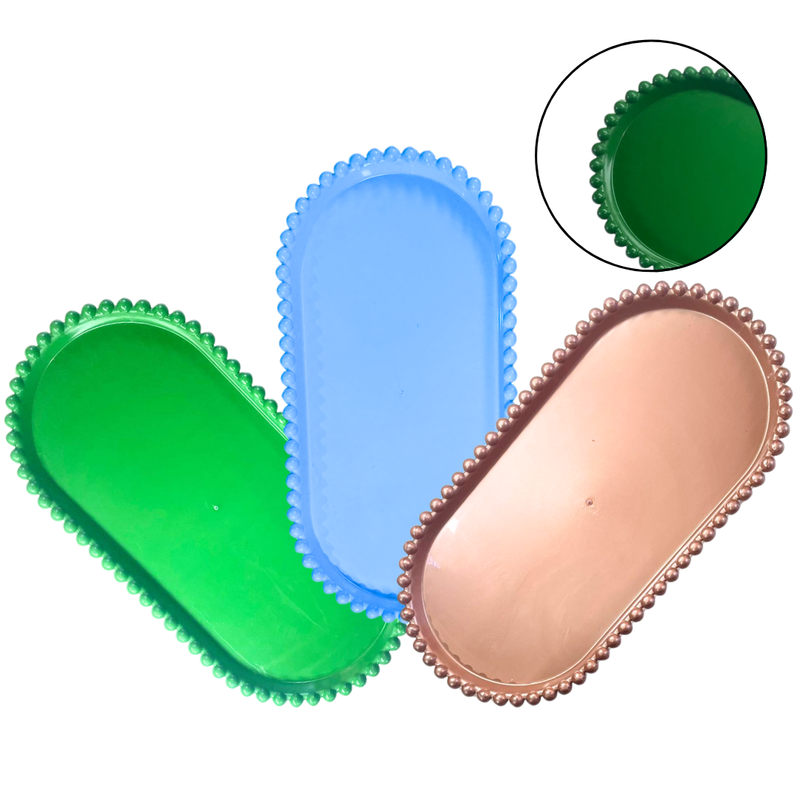 Bandeja Borda Redonda Design Bolinhas 24x12cm