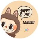 Painel Decorativo Labubu Happy Birthday 50 cm