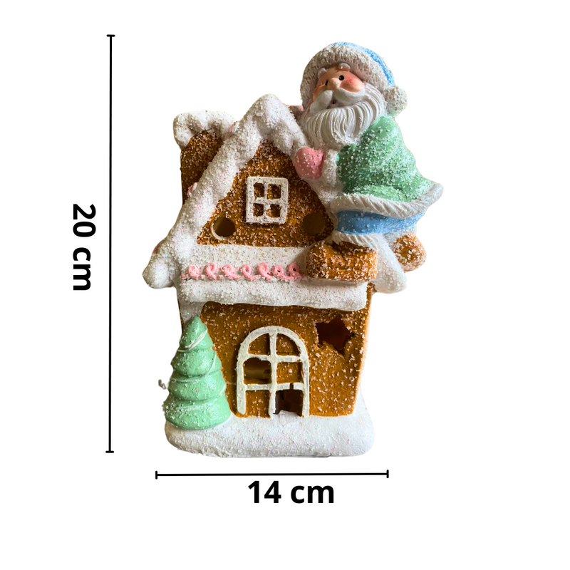 Casinha De Natal De Led - Boneco de Neve - Papai Noel