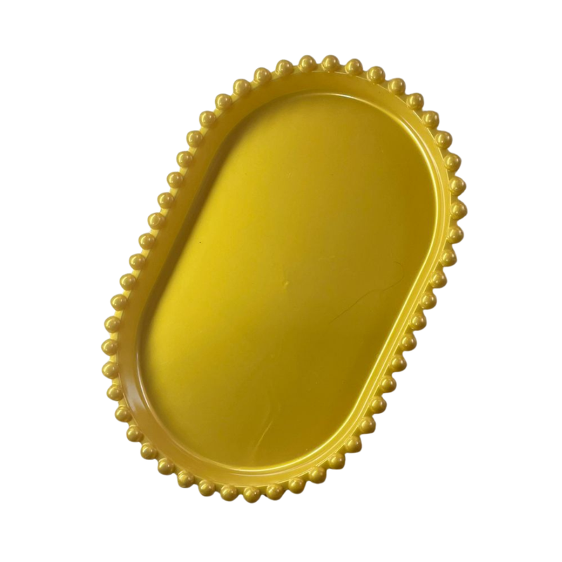 Bandeja de Plástico Borda Redonda Design Bolinhas 20x13cm