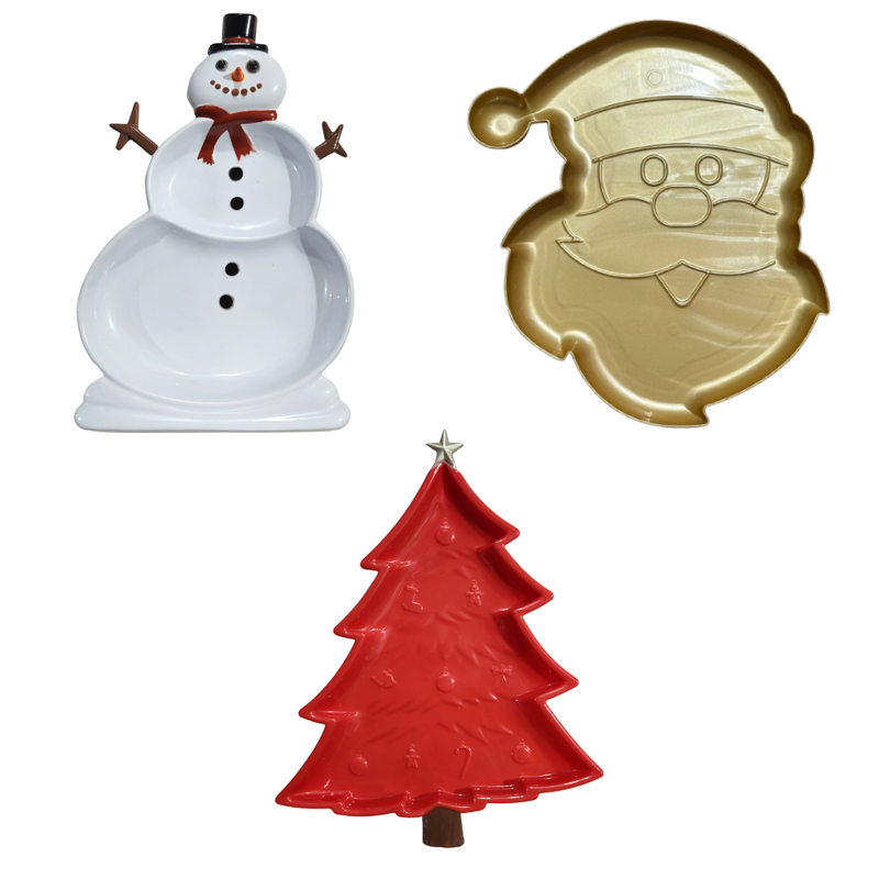 Kit com 03 Bandejas Natalinas – Decoração Prática e Encantadora