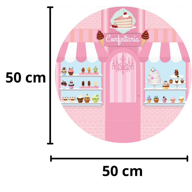 Painel Confeitaria 50cm Tecido