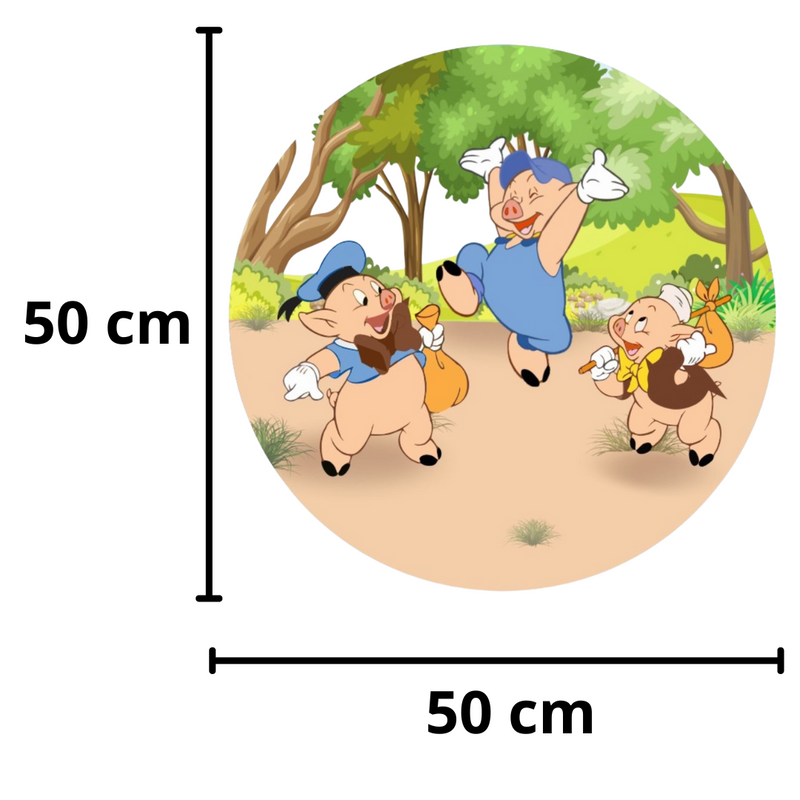 Painel 3 Porquinhos de Tecido 50cm