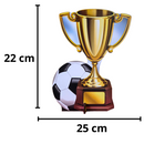 Troféu com Bola e sem bola Display MDF