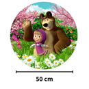 Painel Decorativo Marsha e o Urso 50 cm – Decoração encantadora para festas infantis