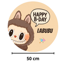 Painel Decorativo Labubu Happy Birthday 50 cm