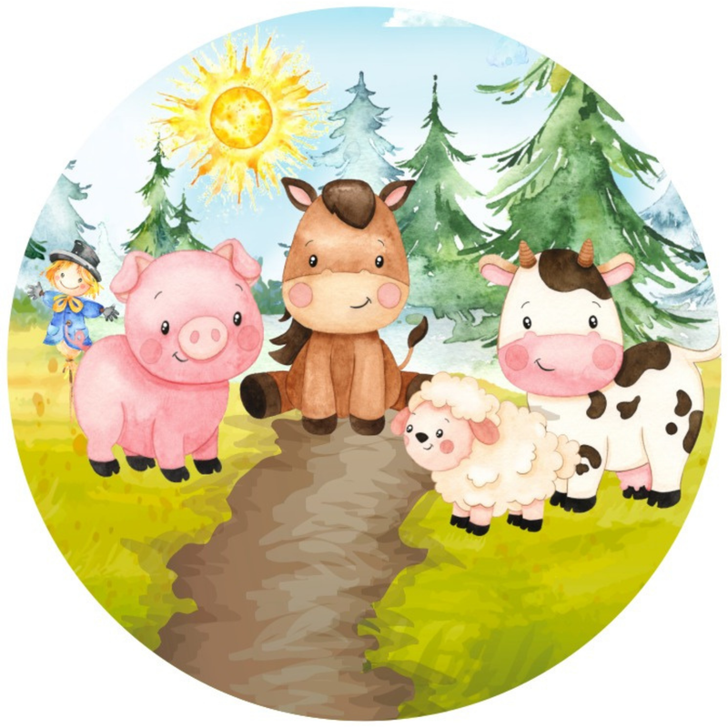 Painel Decorativo Animais da Fazendinha 50 cm