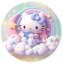 Painel Decorativo Hello Kitty 50 cm – Encante sua Festa com Delicadeza e Charme