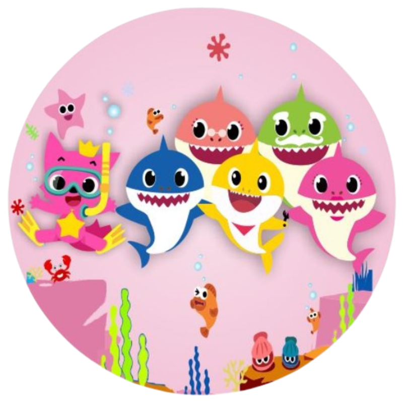 Painel Decorativo Baby Shark 50 cm – Decoração Perfeita para Festas Infantis