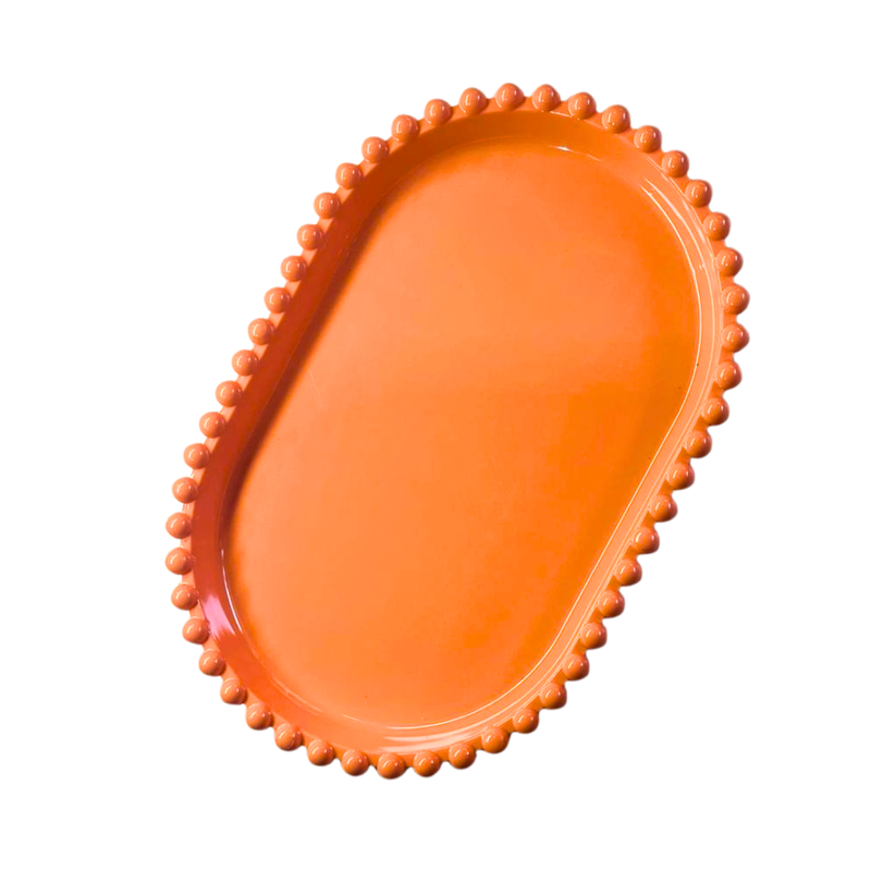 Bandeja de Plástico Borda Redonda Design Bolinhas 20x13cm