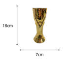 Kit Copo 18cm + Taça Troféu 15cm Plástico Dourado Tema Futebol Copa