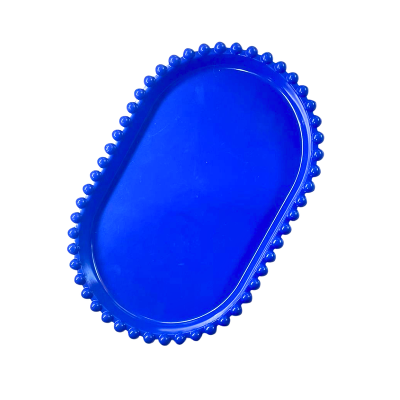 Bandeja de Plástico Borda Redonda Design Bolinhas 20x13cm