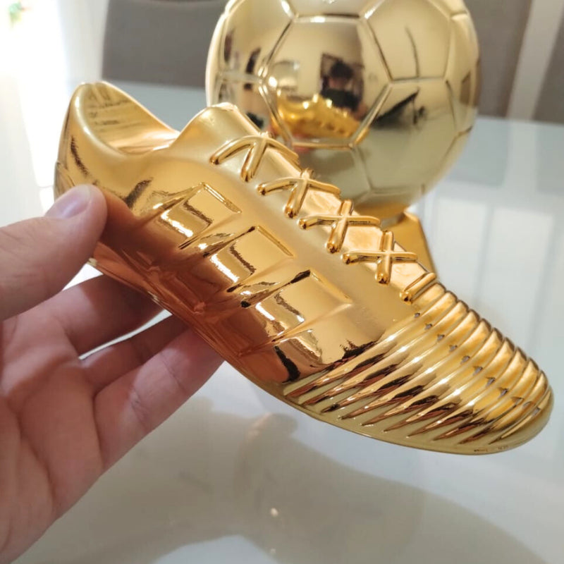 Kit Chuteira de Acrílico + Troféu de Plástico para Decoração de Festa